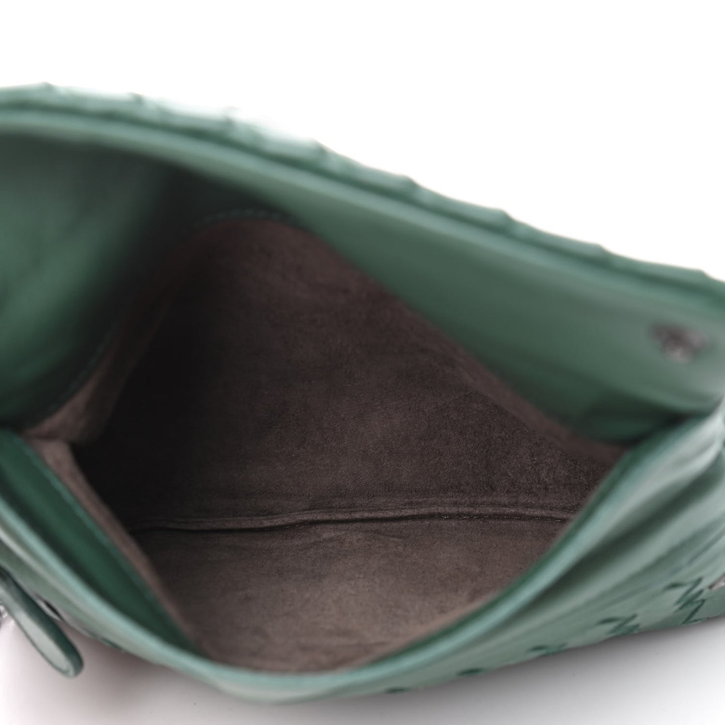 Nappa Intrecciato Mini Chain Messenger Green