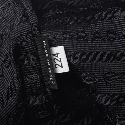 Prada Saffiano Tessuto Nylon Mini Bucket Crossbody Bag Black 9 of 9