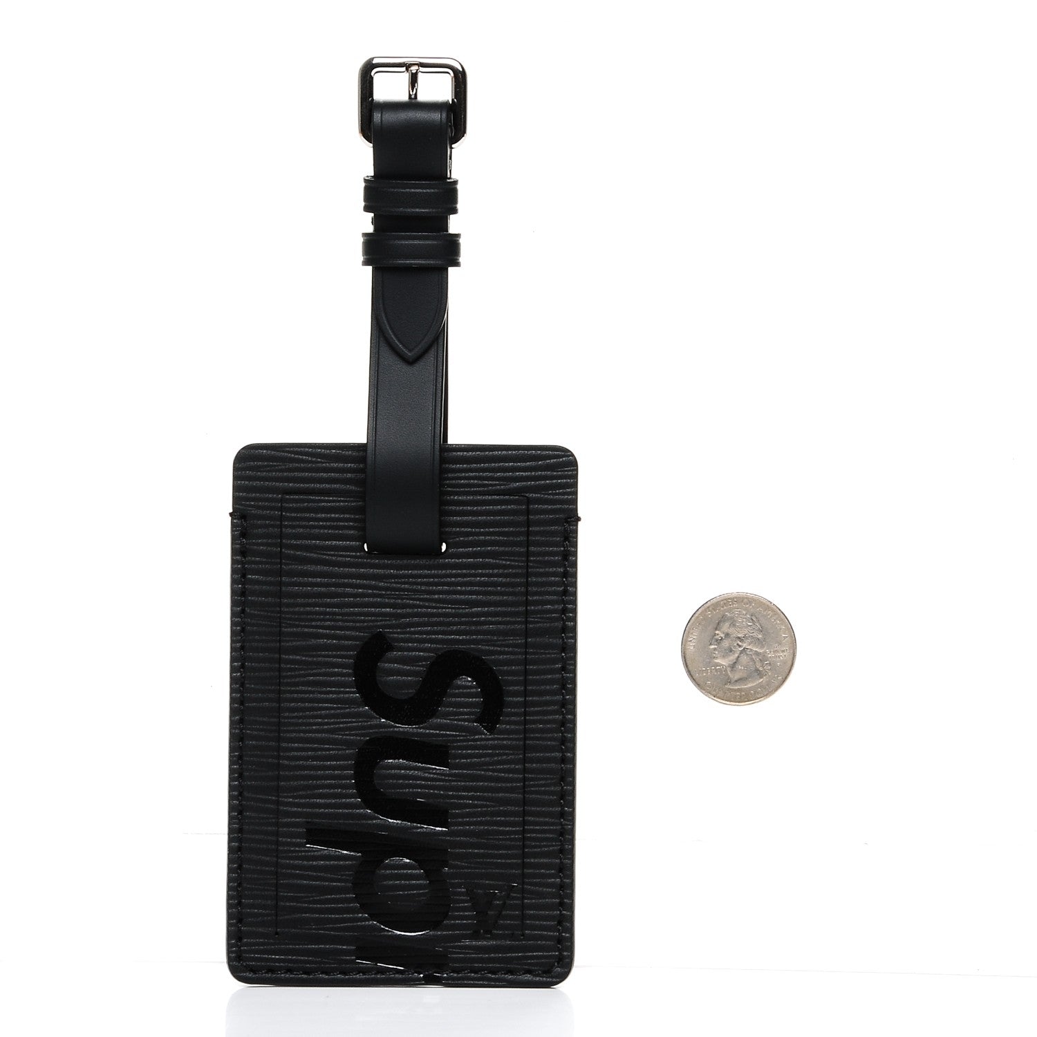 Louis Vuitton X SUPREME Epi Luggage Tag Black 2 of 4