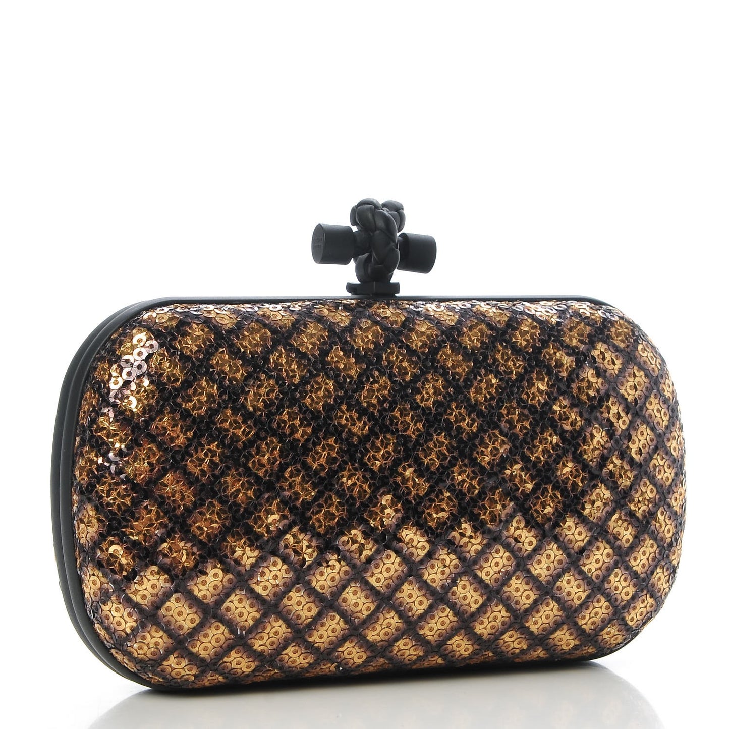 Metallic Paillettes Sequin Intrecciato Knot Clutch