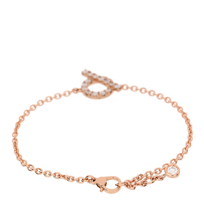 Hermes 18K Rose Gold Diamond Finesse Bracelet SH 2 of 4