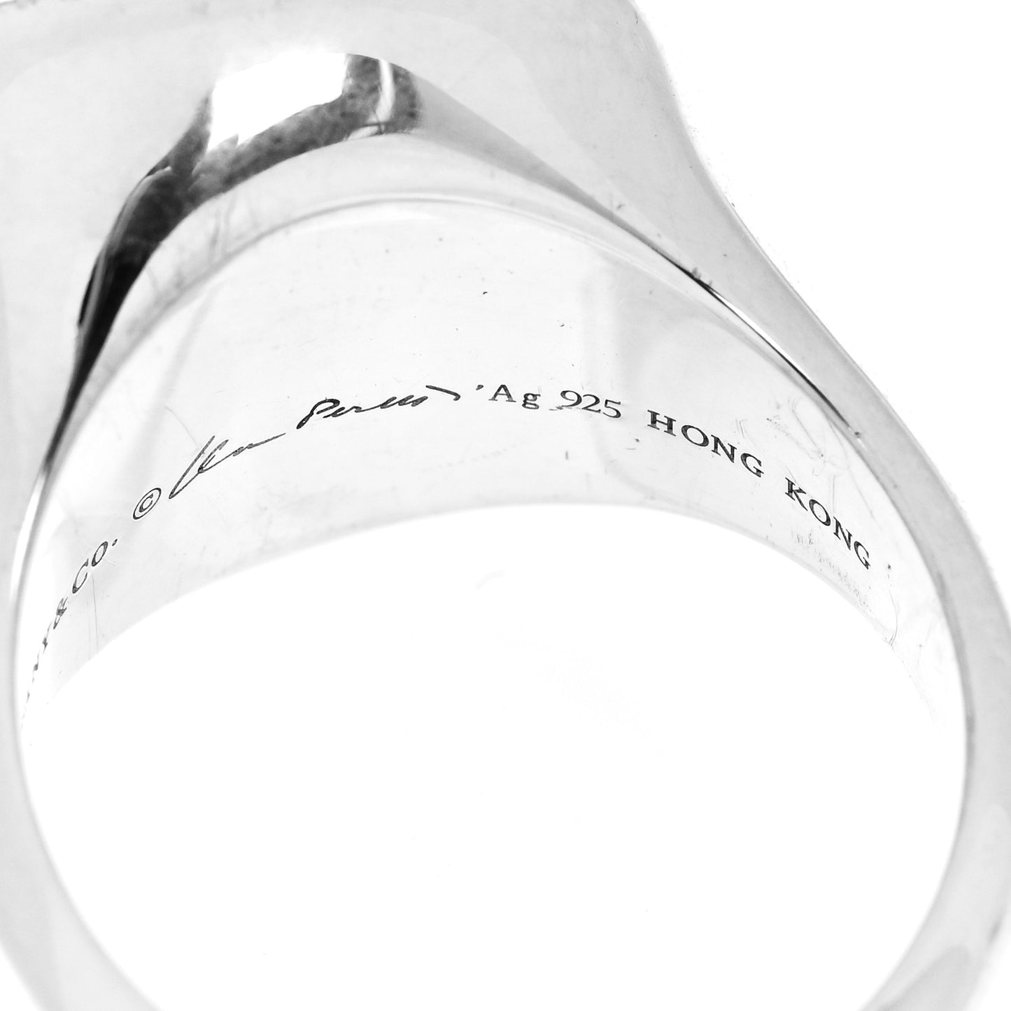 Sterling Silver Crystal Elsa Peretti Cabochon Ring 52 6