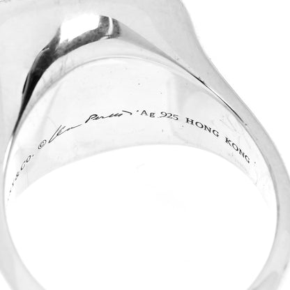 Tiffany Sterling Silver Crystal Elsa Peretti Cabochon Ring 52 6 6 of 6