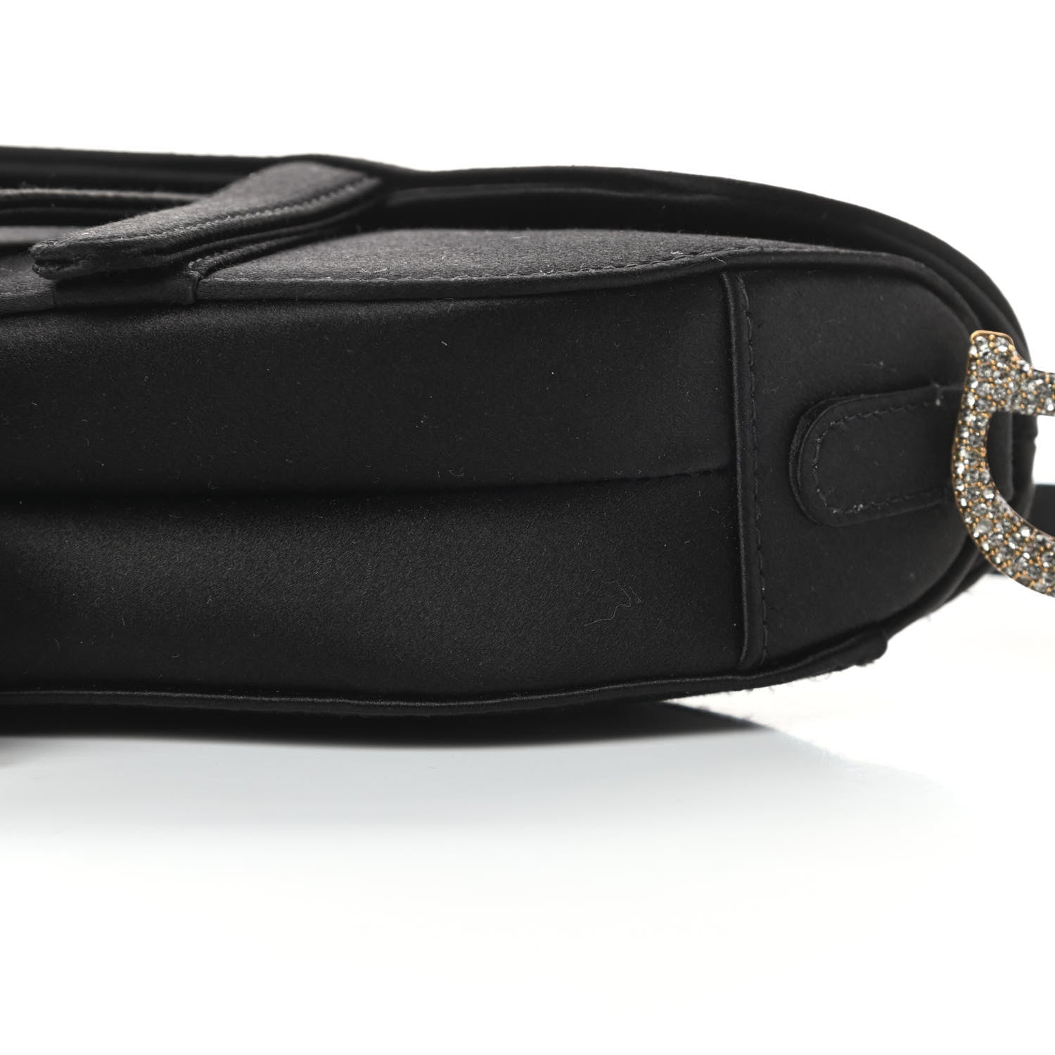 Christian Dior Satin Crystal Mini Saddle Bag Black 9 of 10