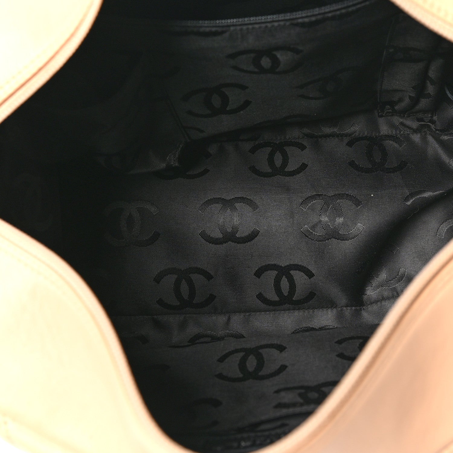 Chanel Calfskin Quilted Large Cambon Multipocket Reporter Beige Black 5 of 10