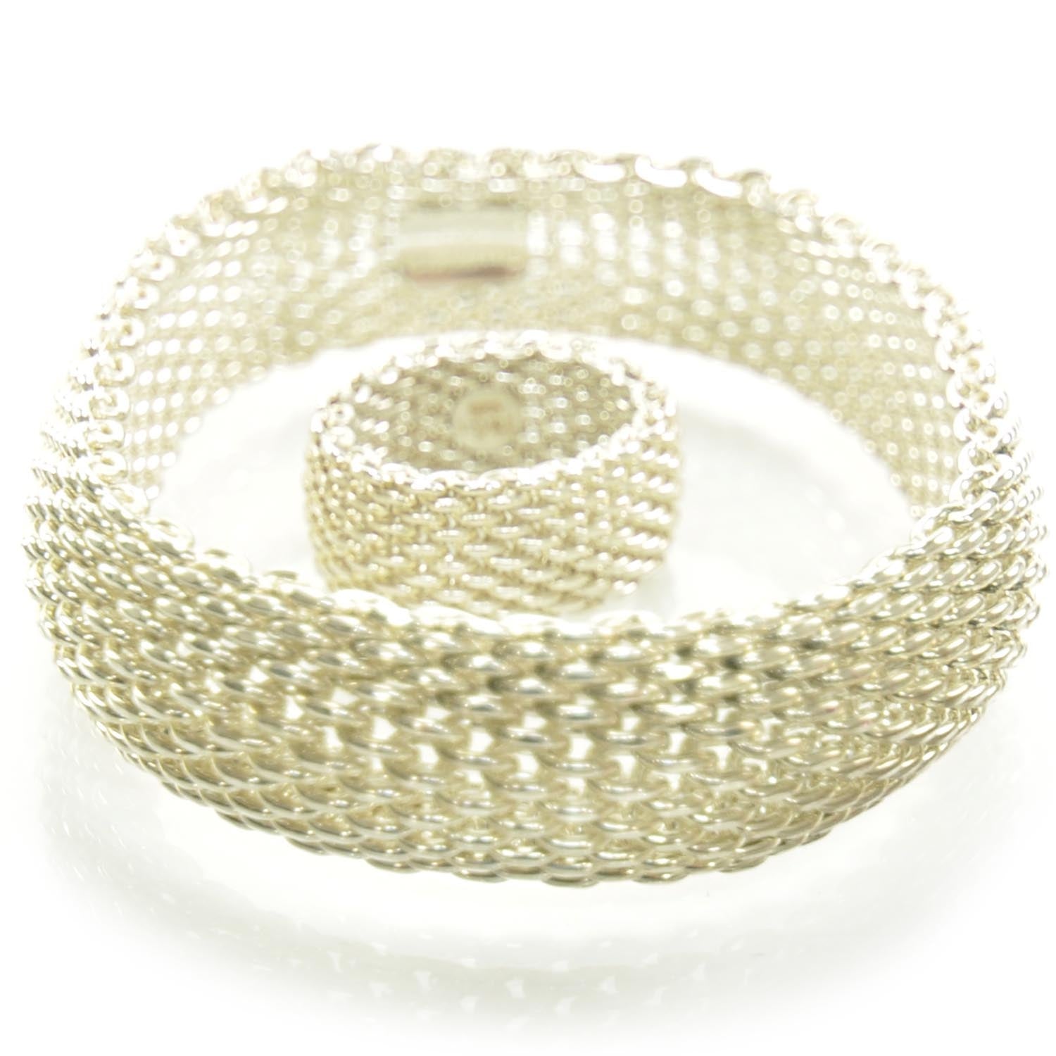 Tiffany Sterling Silver Somerset Mesh Bracelet 2 of 4