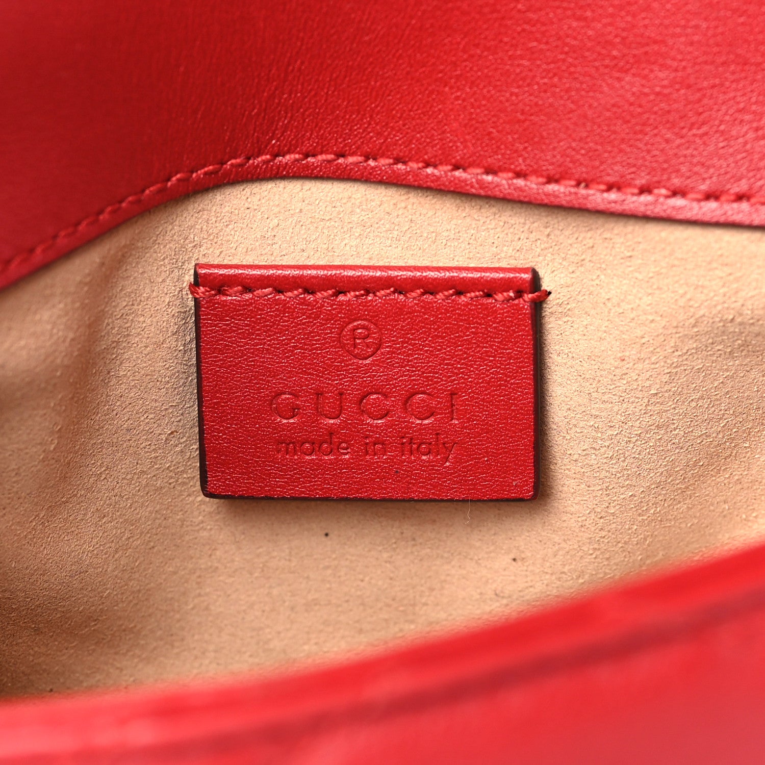 Gucci Calfskin Matelasse Super Mini GG Marmont Shoulder Bag Hibiscus Red 6 of 9