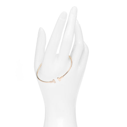 Tiffany 18K Rose Gold Narrow T Wire Bracelet 2 of 5