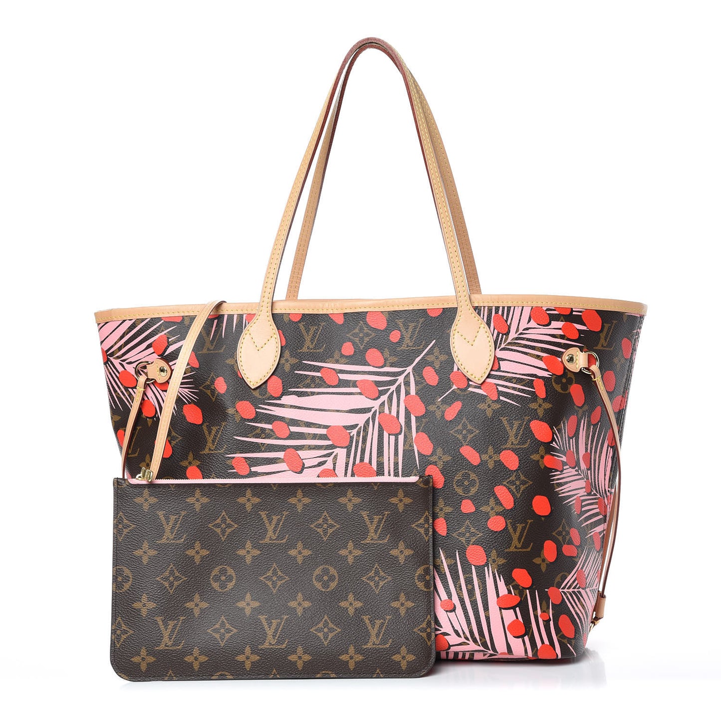 Monogram Jungle Dots Neo Neverfull MM Sugar Pink Poppy