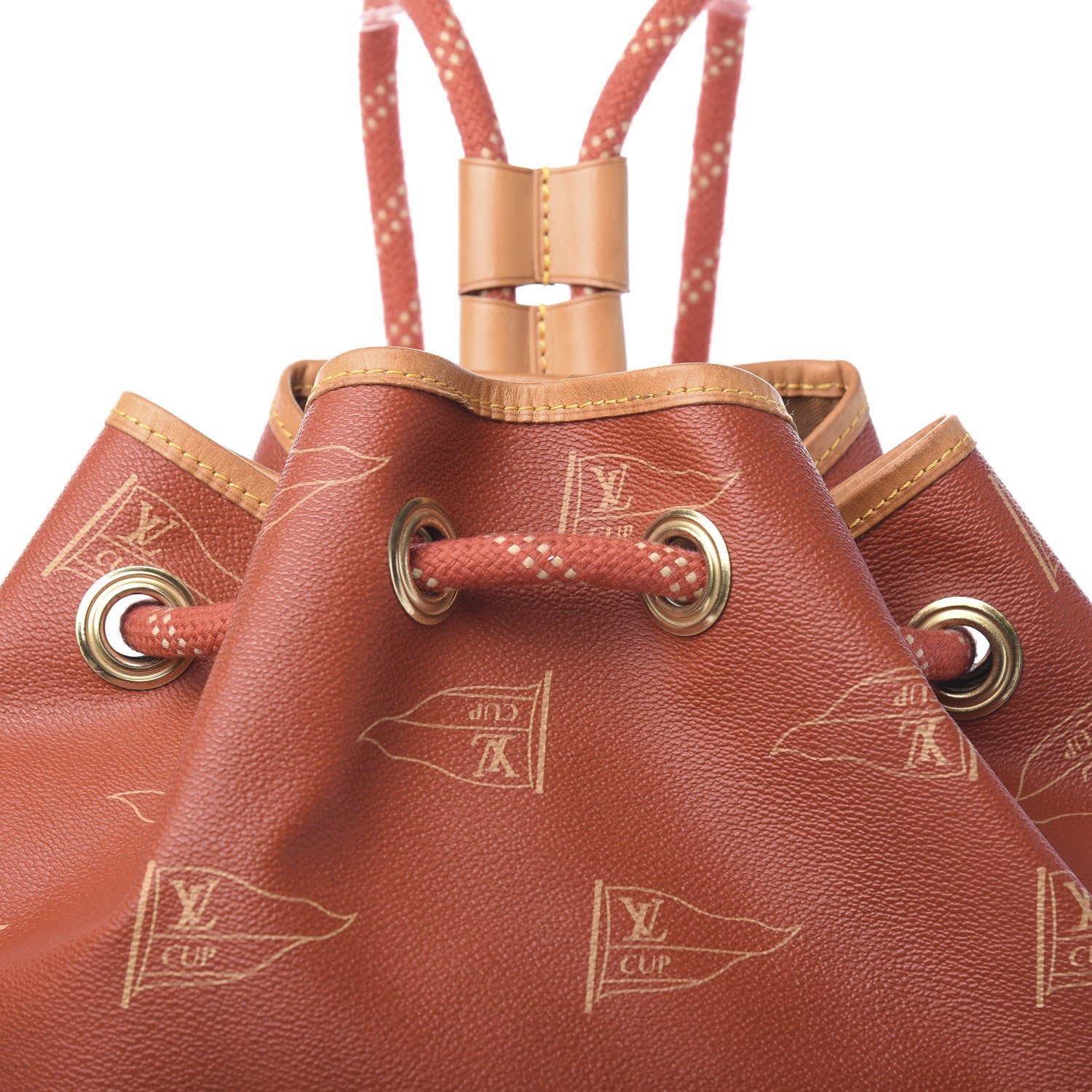 Louis Vuitton Canvas Americas Cup 1995 Saint Tropez Drawstring Bag Red 9 of 9