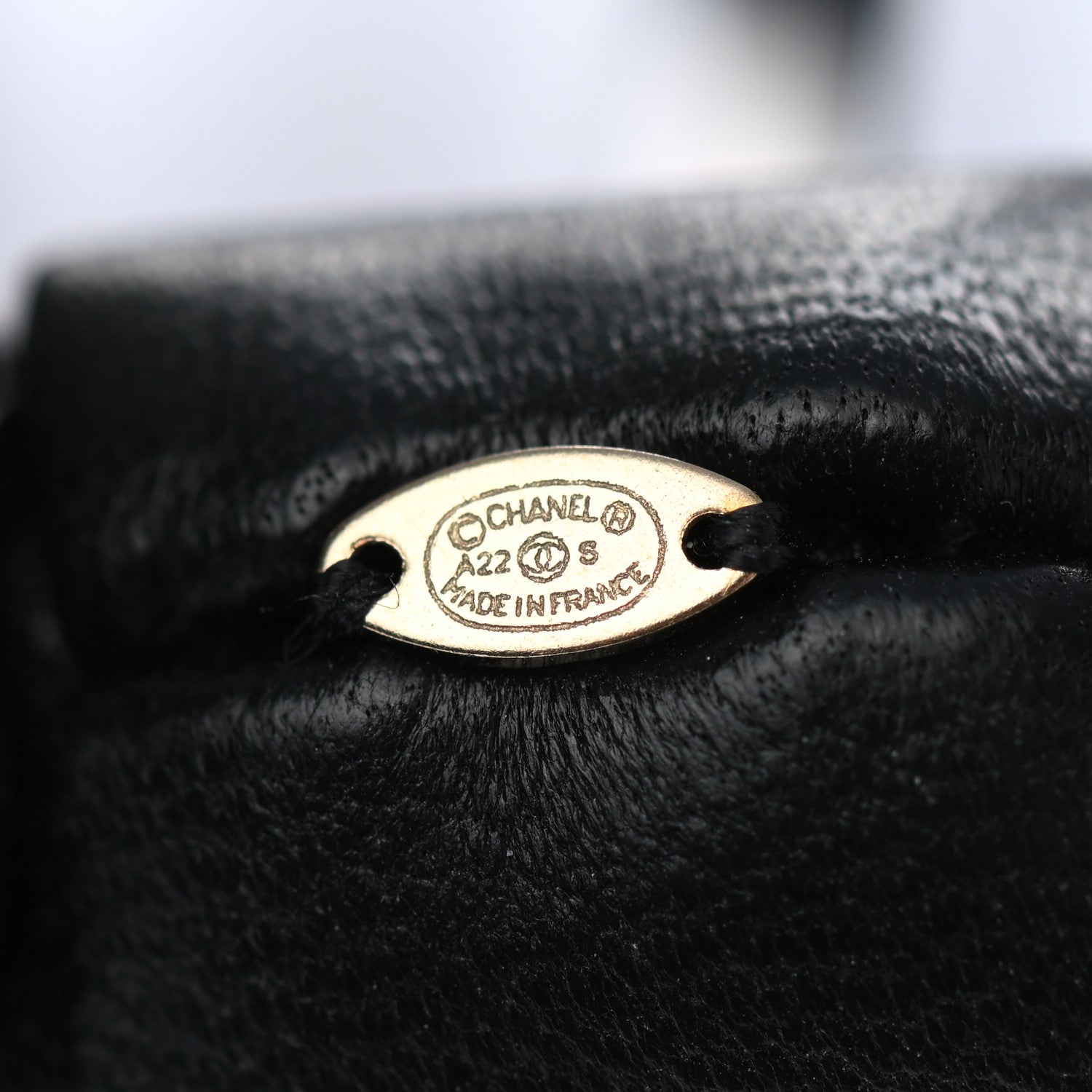 Chanel Lambskin Chain CC Hair Bow Tie Black Gold 4 of 4