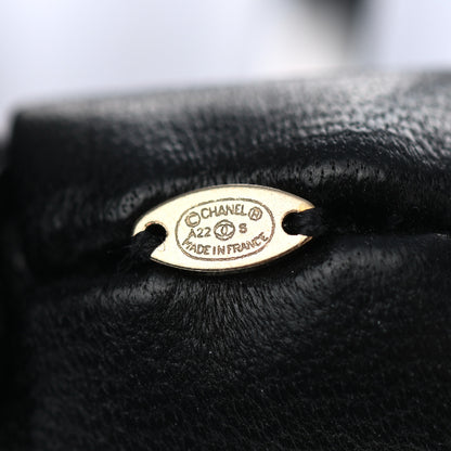 Chanel Lambskin Chain CC Hair Bow Tie Black Gold 4 of 4