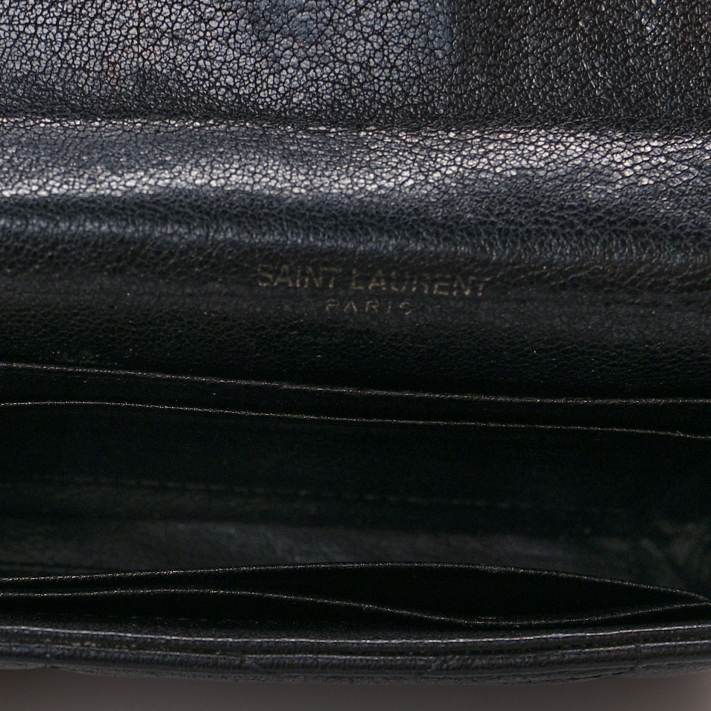 Lambskin Mixed Matelasse Chevron Small Monogram Envelope Wallet Black