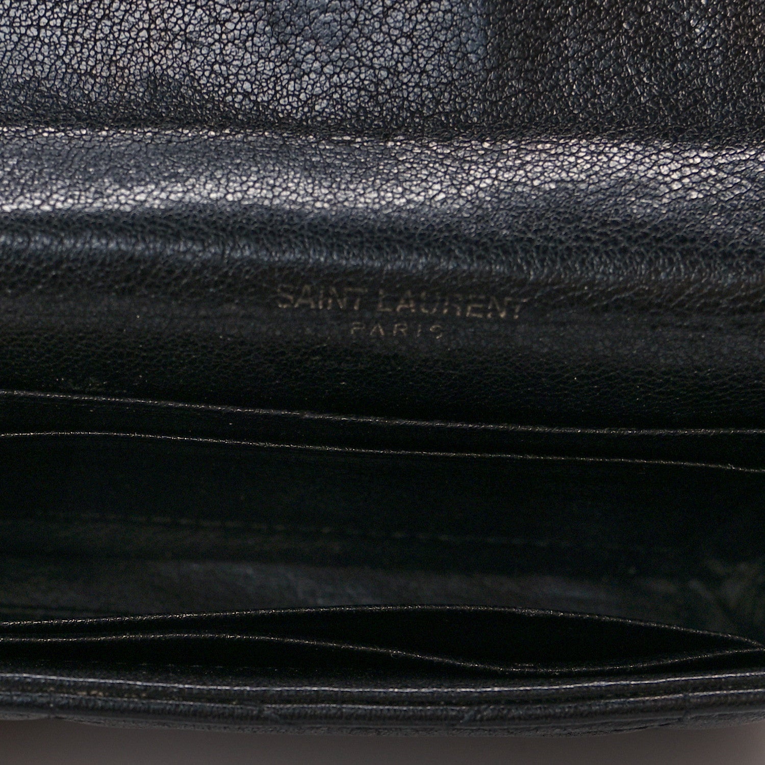 Saint Laurent Lambskin Mixed Matelasse Chevron Small Monogram Envelope Wallet Black 5 of 11
