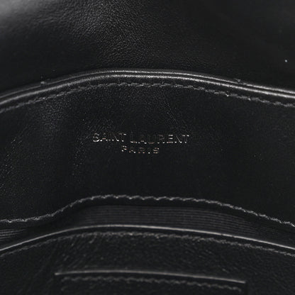 Saint Laurent Calfskin Y Quilted Monogram Monochrome Small Loulou Chain Satchel Black 6 of 11