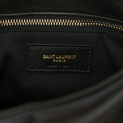 Saint Laurent Lambskin Quilted Toy Loulou Puffer Monogram Chain Satchel Black 7 of 11