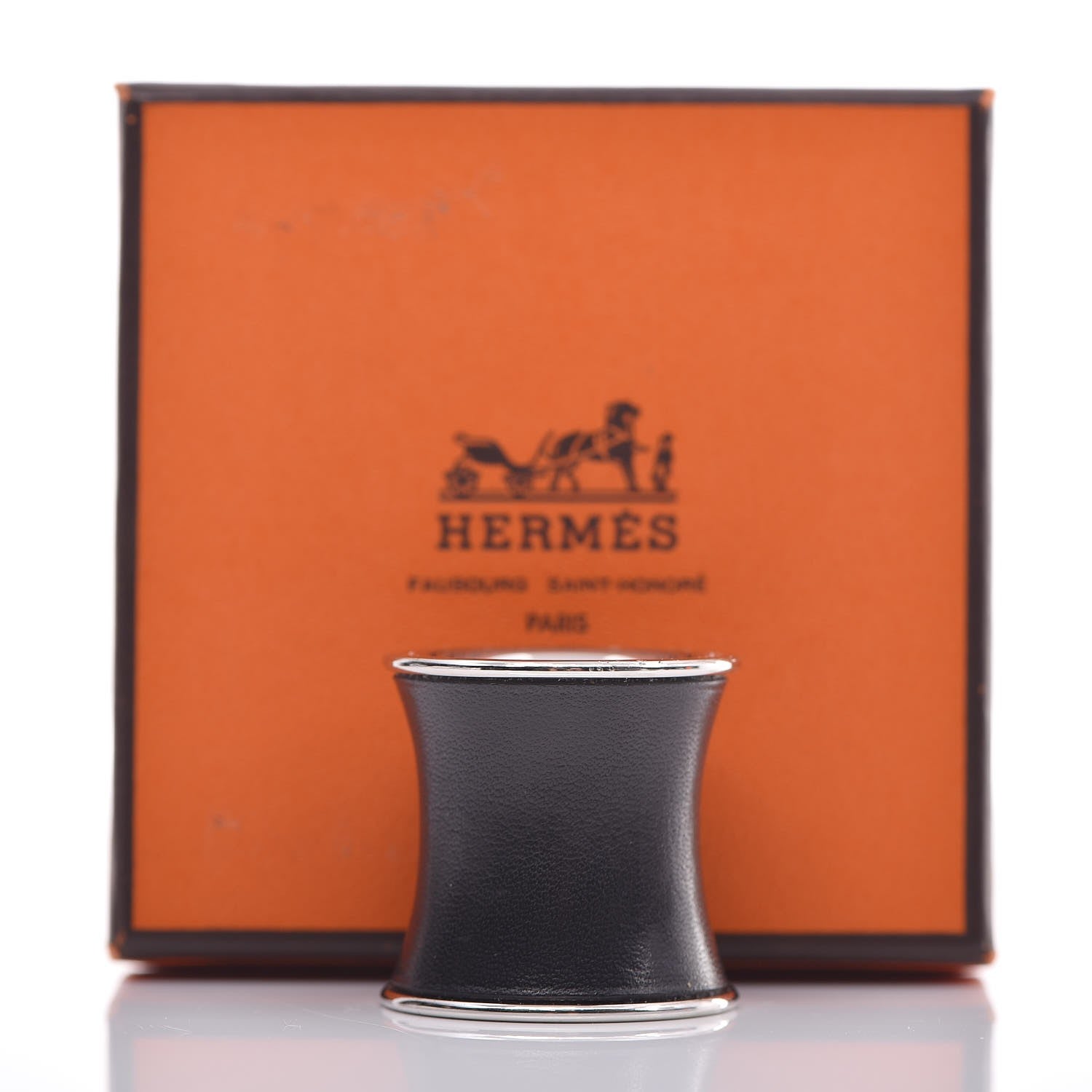Hermes Lambskin Scarf Ring Black 7 of 7