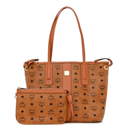 MCM Visetos Small Liz Reversible Shopper Tote Cognac 1 of 15