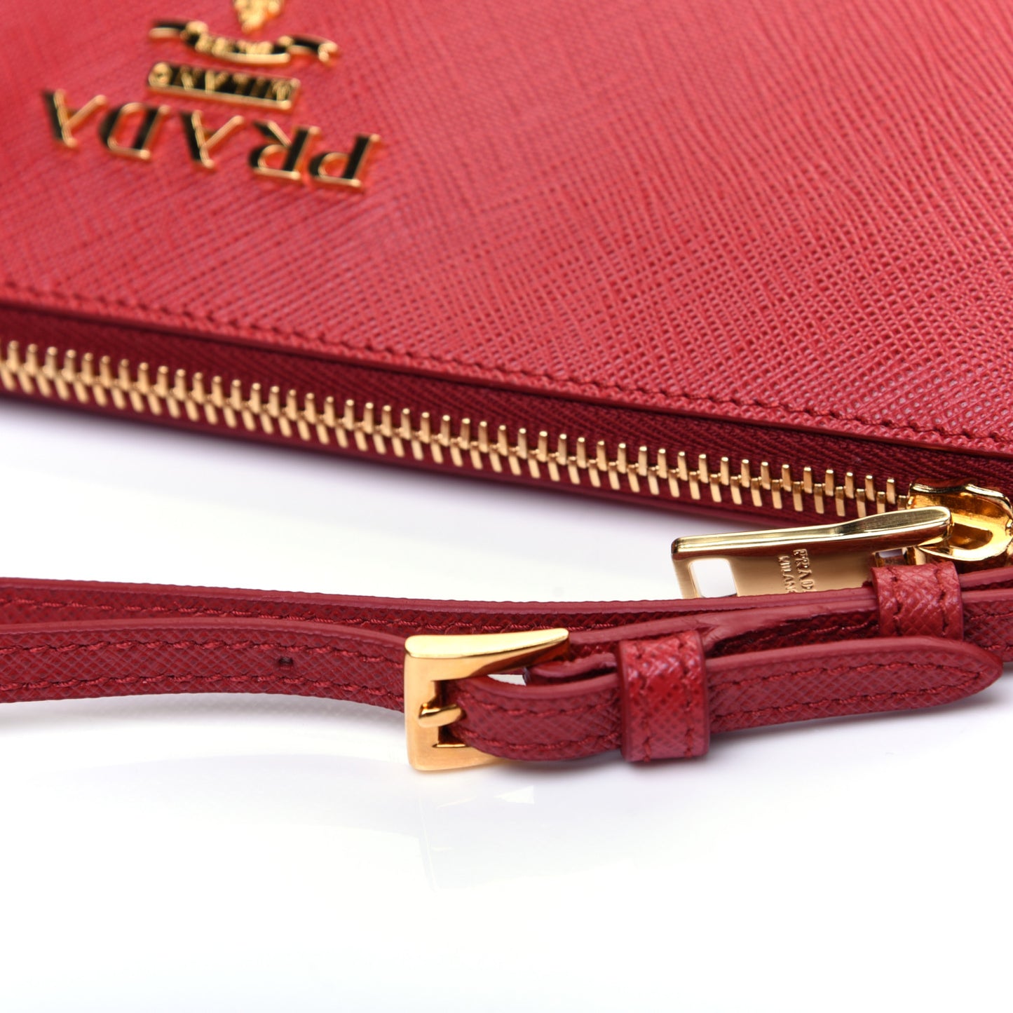 Saffiano Pouch Wristlet Fuoco
