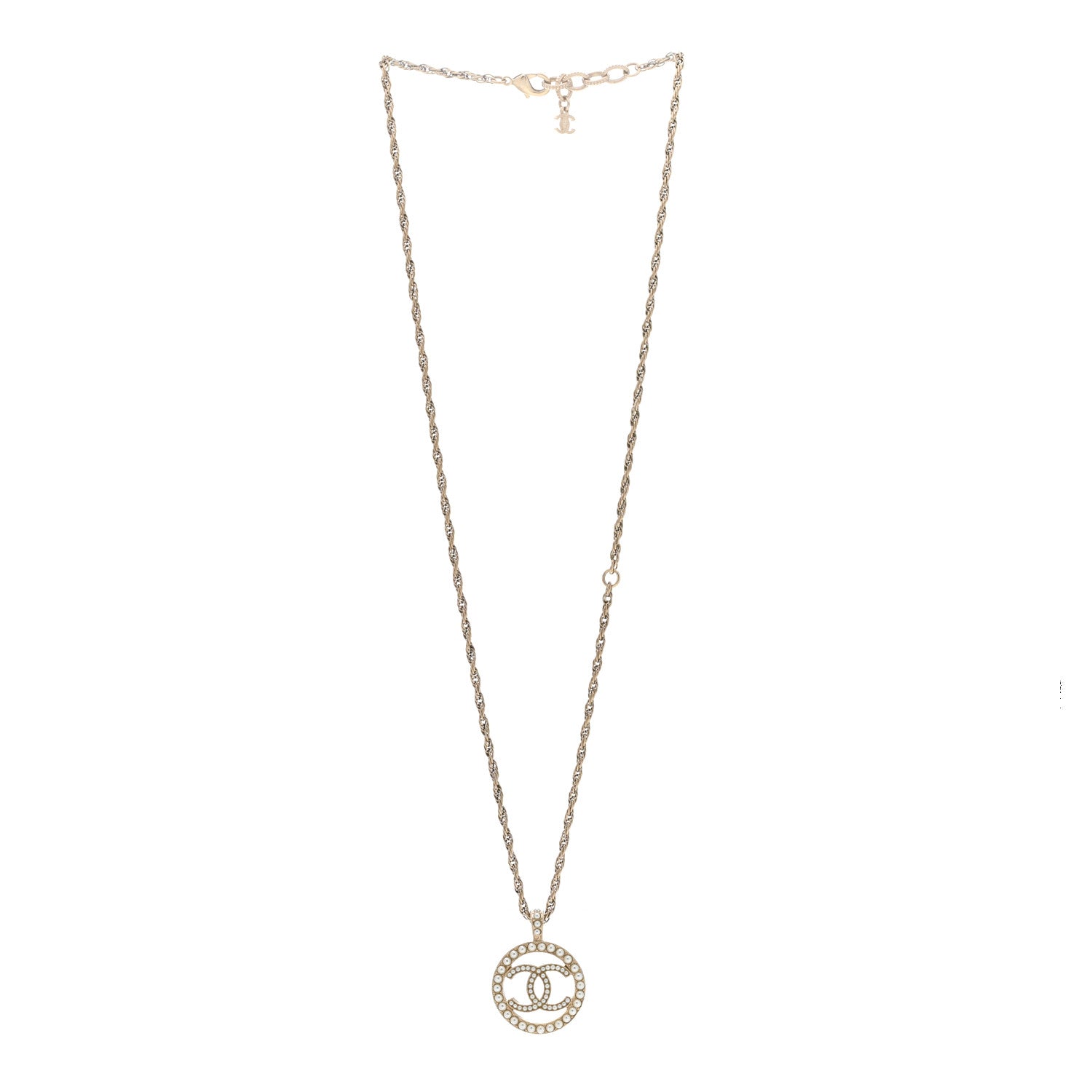 Chanel Pearl CC Round Pendant Necklace 3 of 5