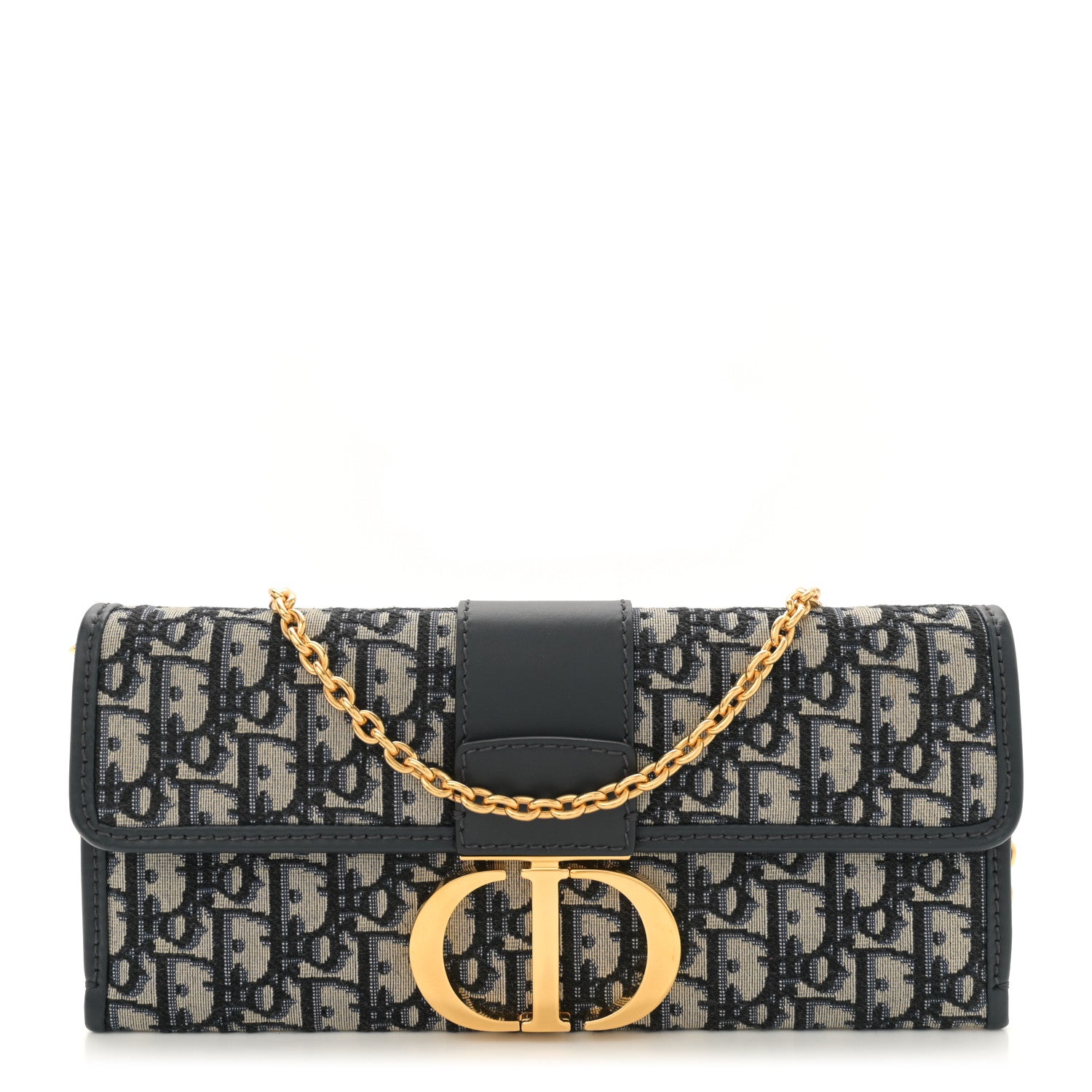 Christian Dior Oblique 30 Montaigne Chain Pouch Blue 1 of 12