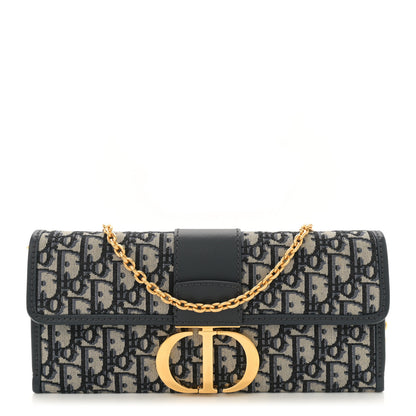 Christian Dior Oblique 30 Montaigne Chain Pouch Blue 1 of 12