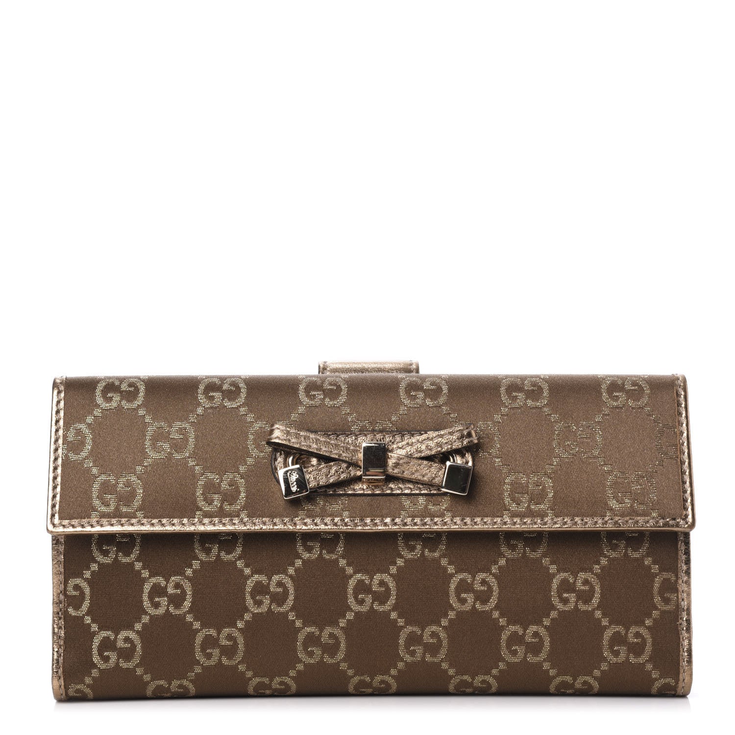 Gucci Monogram Princy Continental Wallet Gold 1 of 9