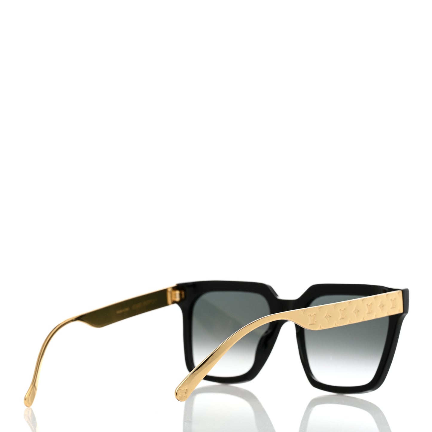 Acetate LV Empreinte Square Sunglasses Z1540W Black Gold