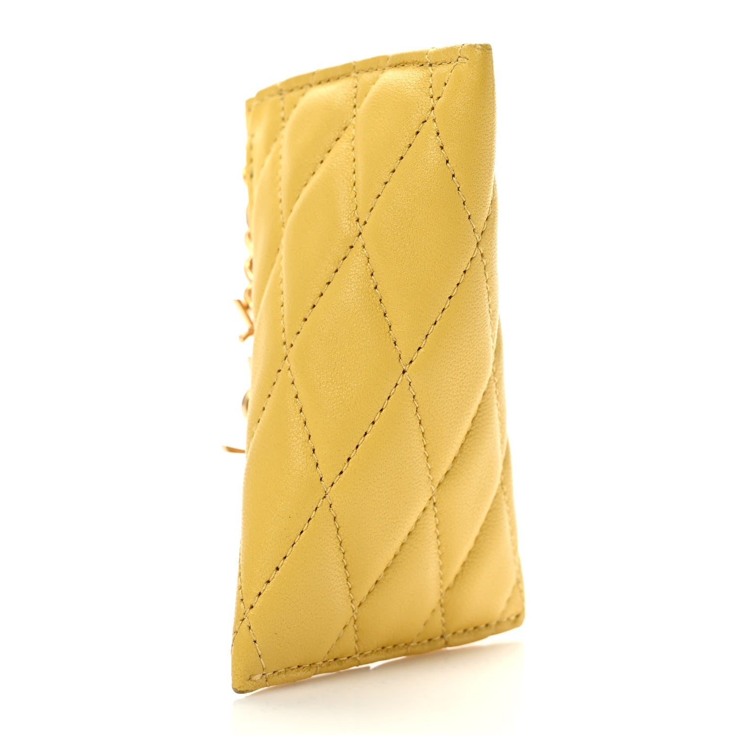 Saint Laurent Quilted Lambskin Berlingo Bag Charm Sunflower 3 of 6