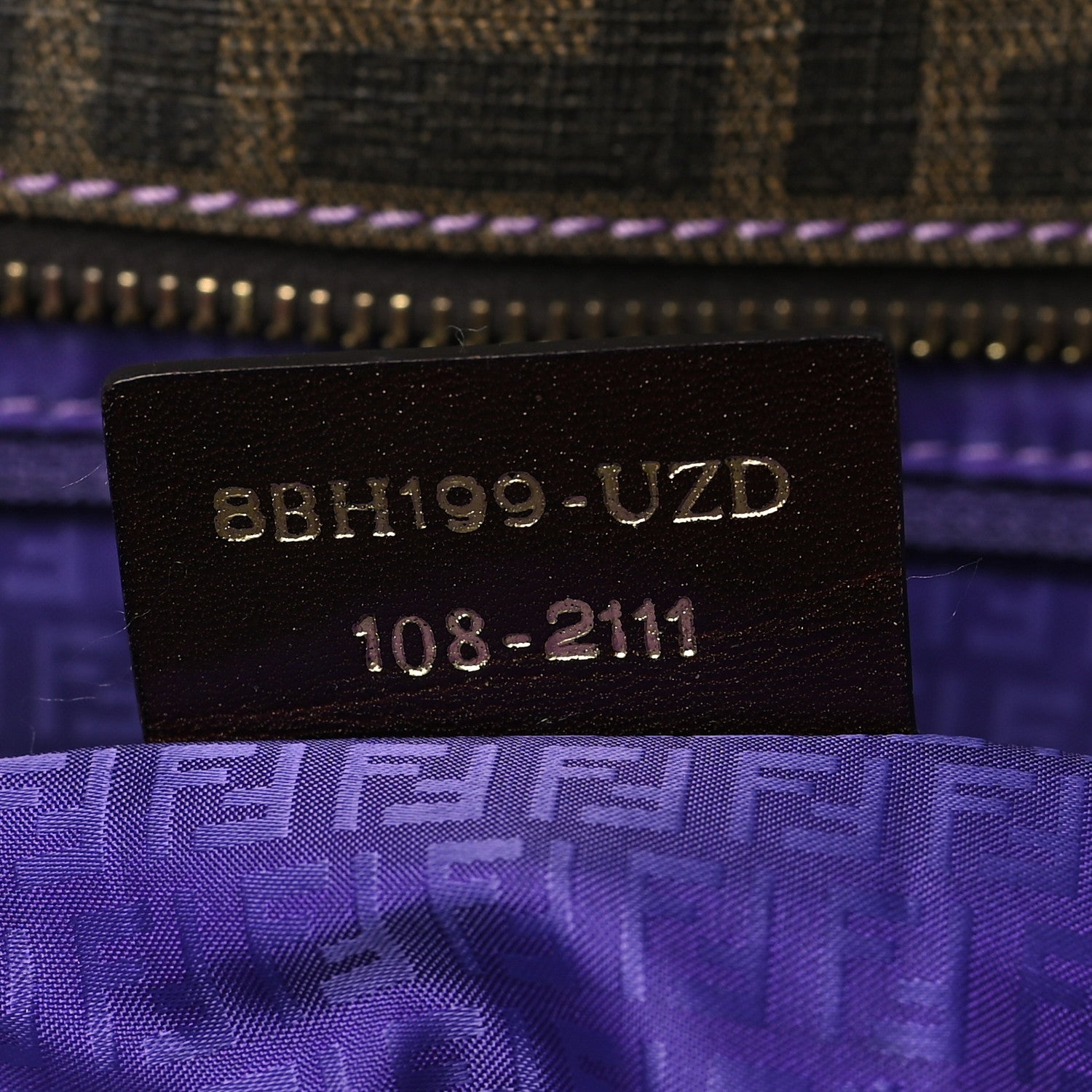 Fendi Zucca Spalmati Large Roll Tote Tobacco Viola 7 of 7