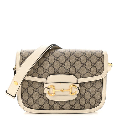 Gucci GG Supreme Monogram Horsebit 1955 Shoulder Bag Beige Mystic White 1 of 15