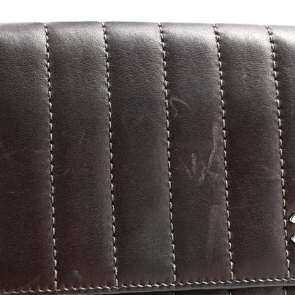 Chanel Lambskin Vertical Quilted Mademoiselle Compact Wallet Dark Brown 12 of 13