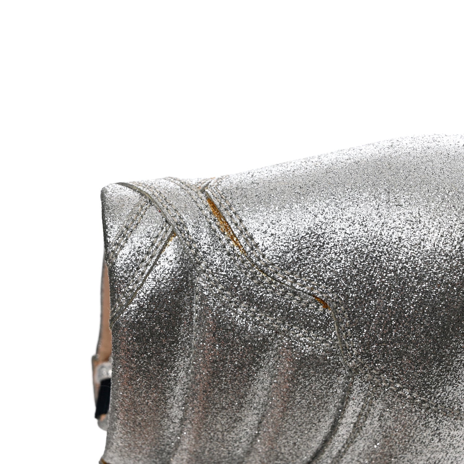 Gucci Glitter Web New Bright High Top Sneakers 36.5 Silver 11 of 12