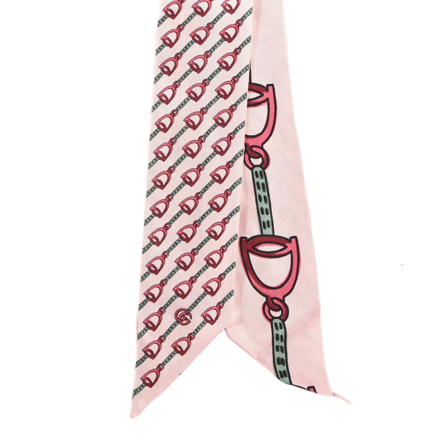 Gucci Twill Monogram GG Neck Bow Scarf Pink Multicolor 2 of 3