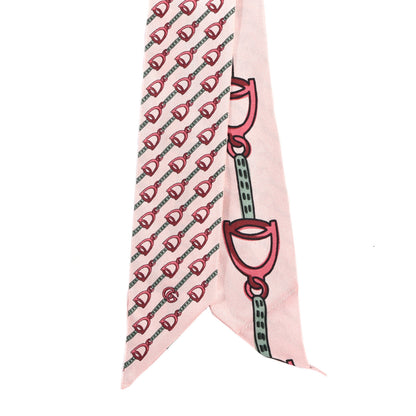 Gucci Twill Monogram GG Neck Bow Scarf Pink Multicolor 2 of 3
