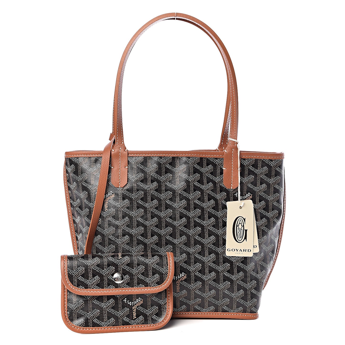 Goyardine Reversible Mini Anjou Black Gold
