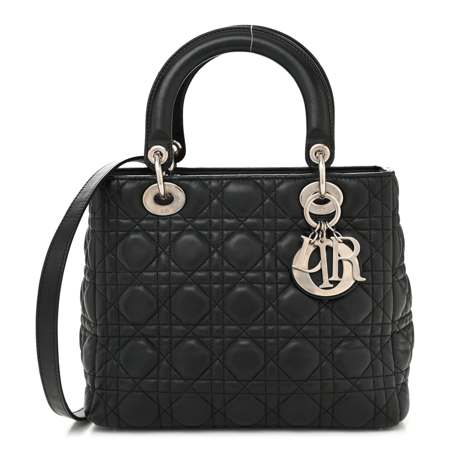 Christian Dior Lambskin Cannage Medium Lady Dior Black 1 of 15