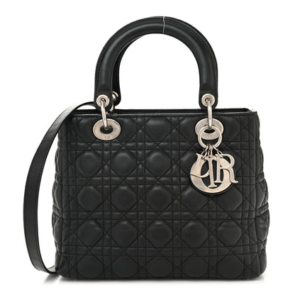 Christian Dior Lambskin Cannage Medium Lady Dior Black 1 of 15