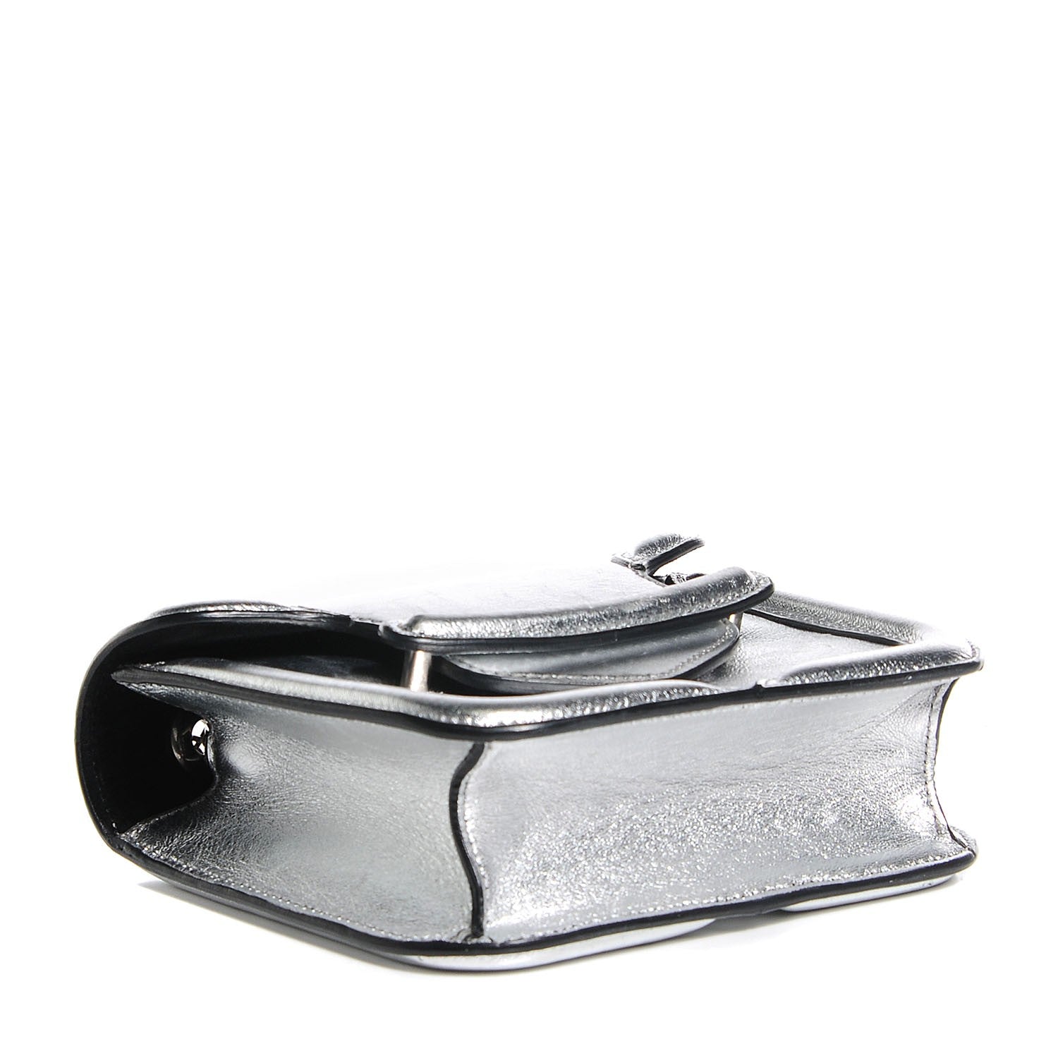 Alexander McQueen Metallic Lambskin Mini Heroine Chain Satchel Silver 4 of 8