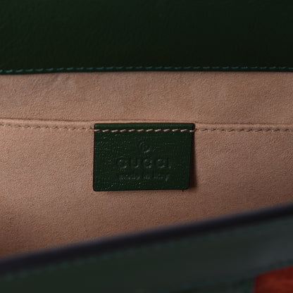 Gucci Suede Calfskin GG Web Small Ophidia Chain Shoulder Bag Brown Red Green 7 of 9