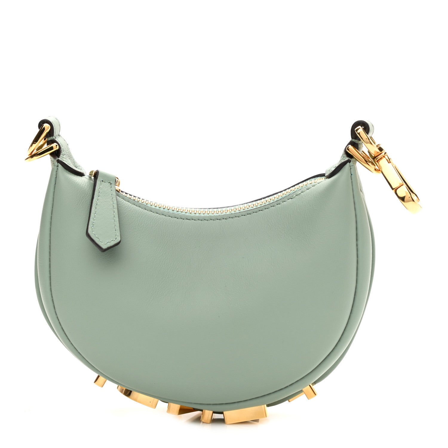Fendi Vitello Grace New Matte Nano Fendigraphy Hobo Charm Menta 1 of 10
