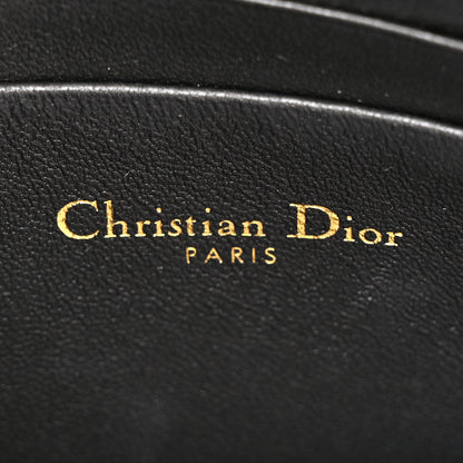 Christian Dior Calfskin Cannage Caro Zipped Pouch With Chain Black 6 of 11