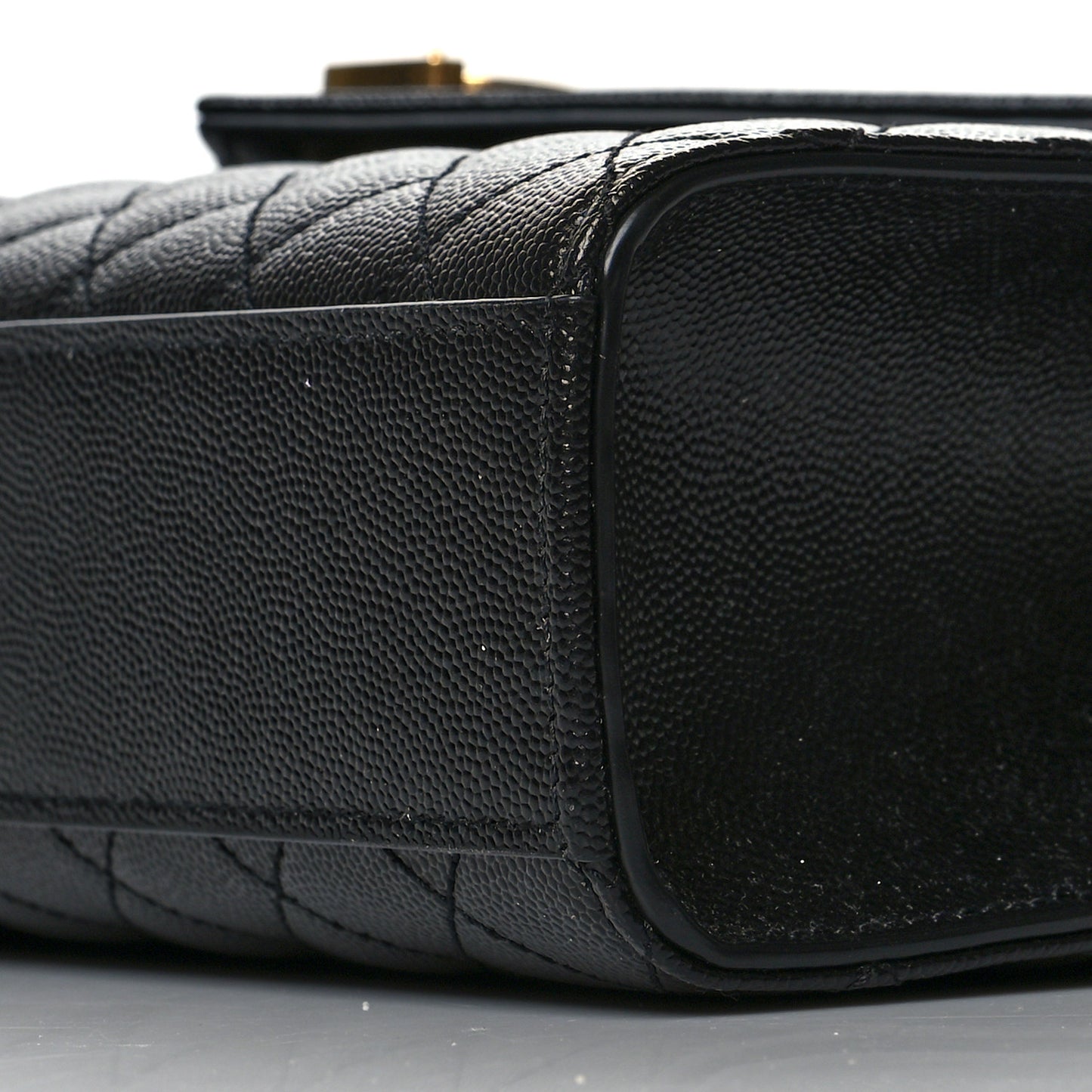Grain De Poudre Textured Mixed Matelasse Large Triquilt Monogram Satchel Black