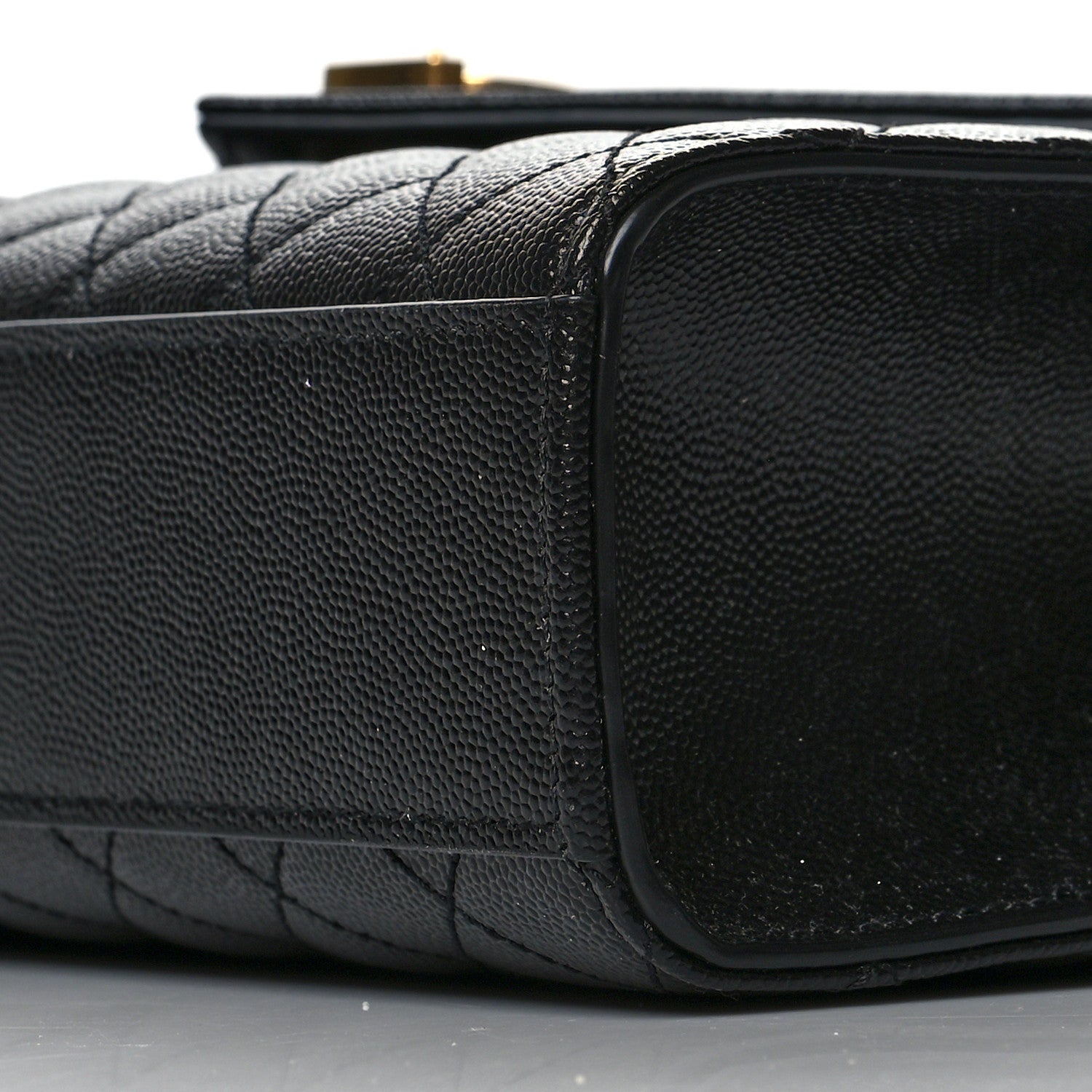 Saint Laurent Grain De Poudre Textured Mixed Matelasse Large Triquilt Monogram Satchel Black 9 of 9