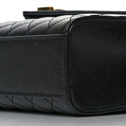 Saint Laurent Grain De Poudre Textured Mixed Matelasse Large Triquilt Monogram Satchel Black 9 of 9