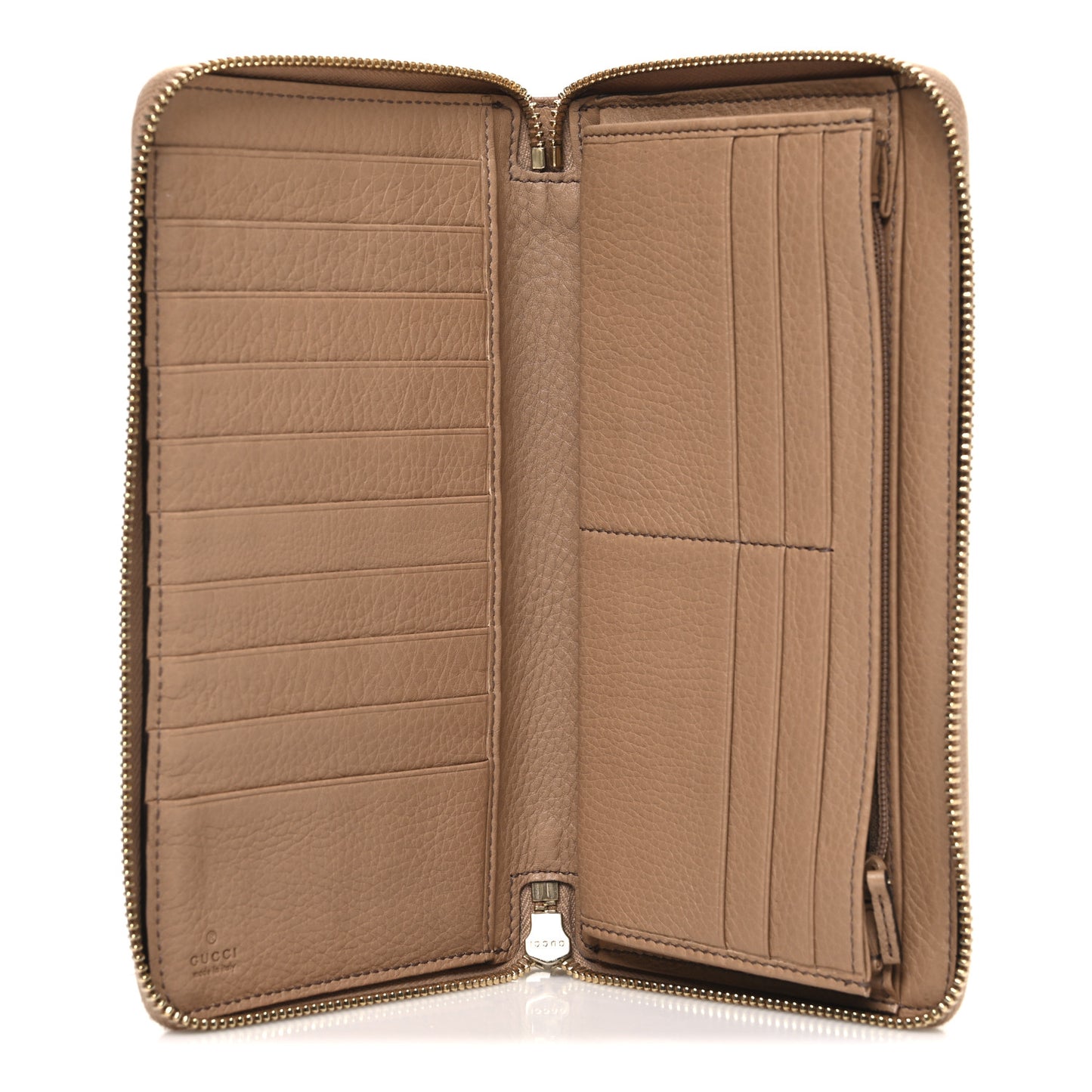 Pebbled Calfskin Soho Zip Around Wallet Camelia