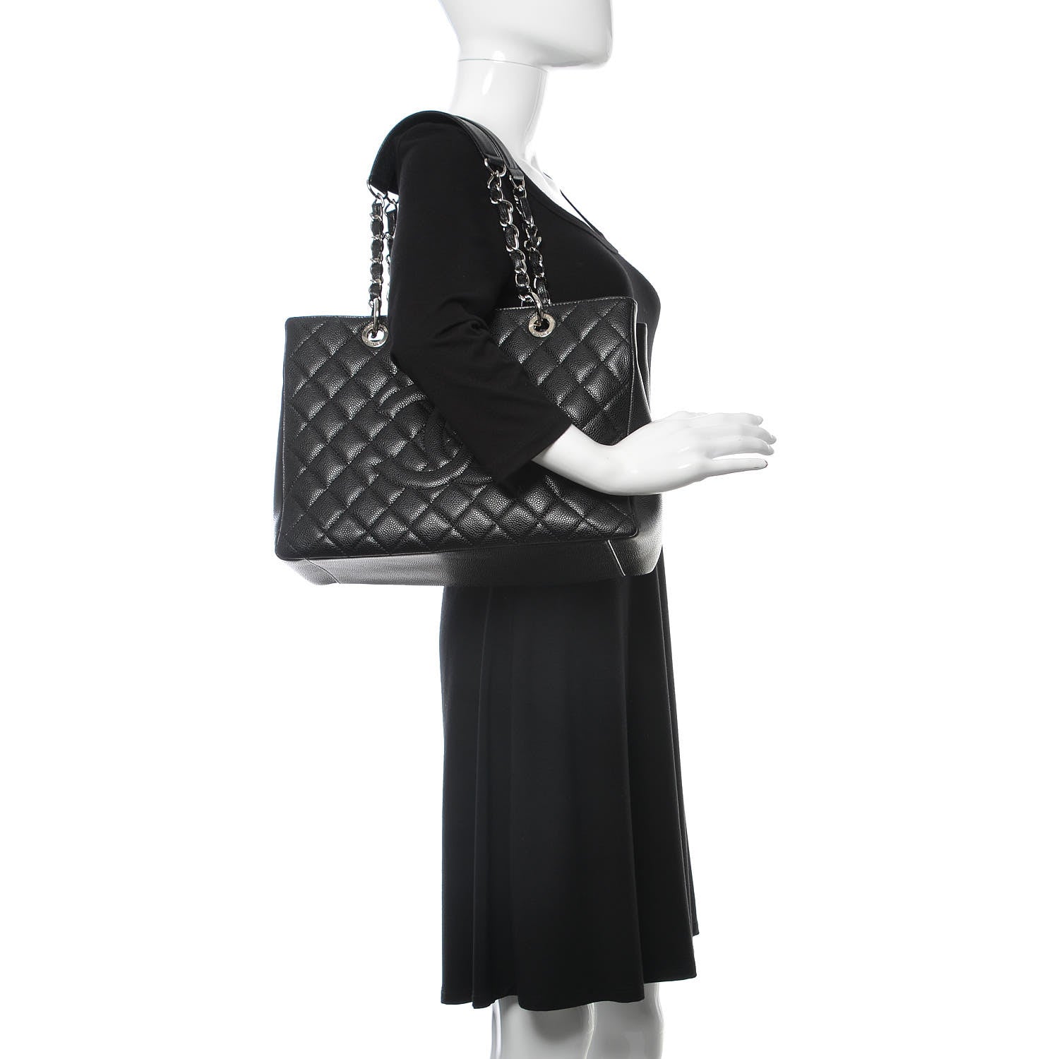 Chanel Caviar Quilted Grand Shopping Tote GST Black 2 of 13