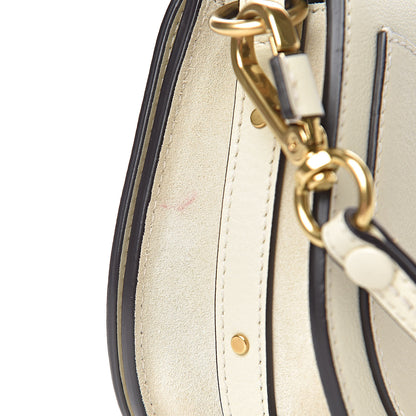 Chloe Calfskin Suede Small Nile Bracelet Bag Off White 8 of 11