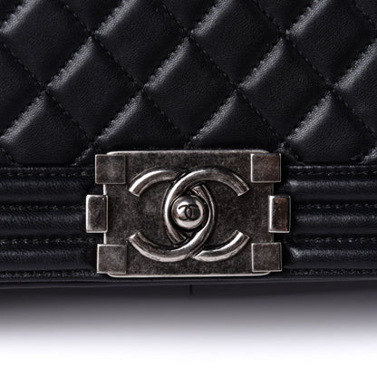 Chanel Lambskin Quilted Medium Boy Flap Black 8 of 11