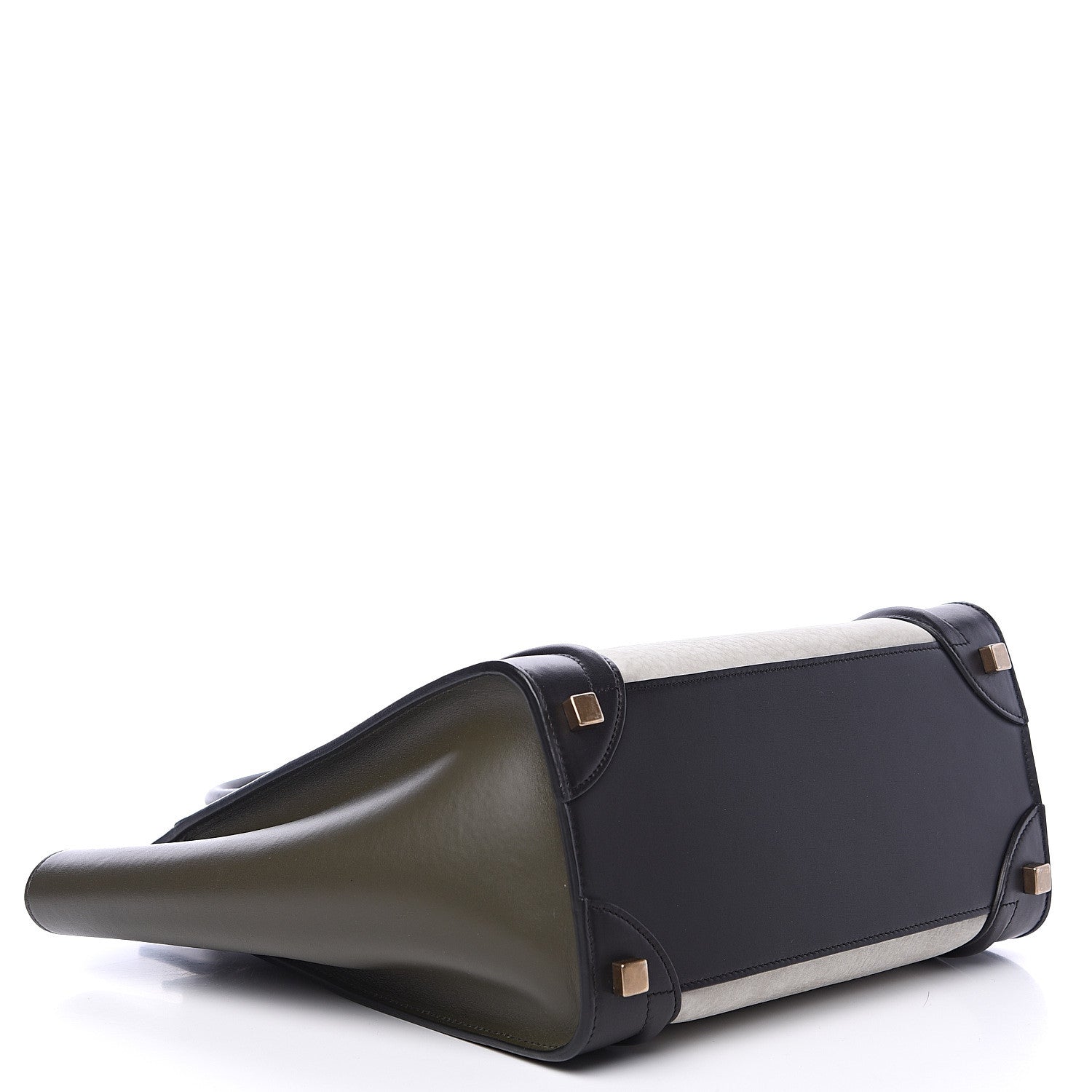 Celine Nubuck Smooth Calfskin Micro Tri-Color Luggage Olive 3 of 11